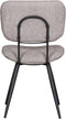LABEL51 Liva Eetkamerstoel - Grijs - Velvet - Black Frame - Stoel - Normale eetkamerstoel