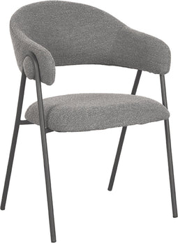 LABEL51 Lowen Eetkamerstoel - Grijs - Boucle - Stoel - Normale eetkamerstoel