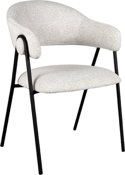 LABEL51 Lowen Eetkamerstoel - Wit - Boucle