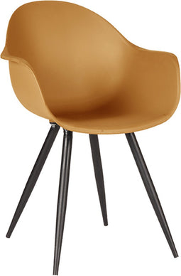 LABEL51 Luca Eetkamerstoel - Geel - Kunststof - Stoel - Kuipstoel