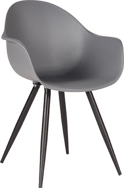 LABEL51 Luca Eetkamerstoel - Grijs - Kunststof - Stoel - Kuipstoel