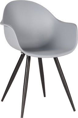 LABEL51 Luca Eetkamerstoel - Grijs - Kunststof - Stoel - Kuipstoel