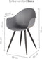 LABEL51 Luca Eetkamerstoel - Grijs - Kunststof - Stoel - Kuipstoel