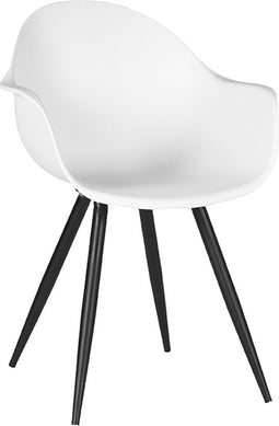 LABEL51 Luca Eetkamerstoel - Wit - Kunststof - Stoel - Kuipstoel