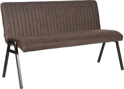 LABEL51 Matz Eetkamerbank - Grijs - Microfiber - 145 cm