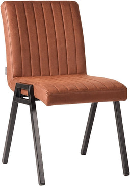 LABEL51 Matz Eetkamerstoel - Bruin - Microfiber - Stoel - Normale eetkamerstoel