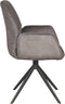 LABEL51 Mellow Eetkamerstoel - Grijs - Cosmo - Zwart Onderstel - Stoel - Normale eetkamerstoel