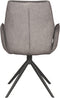 LABEL51 Mellow Eetkamerstoel - Grijs - Cosmo - Zwart Onderstel - Stoel - Normale eetkamerstoel