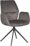 LABEL51 Mellow Eetkamerstoel - Grijs - Cosmo - Zwart Onderstel - Stoel - Normale eetkamerstoel