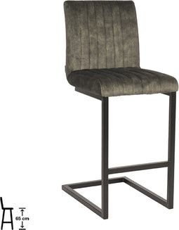 LABEL51 Milo Barkruk - Groen - Velours - Zithoogte 65 - Kruk -