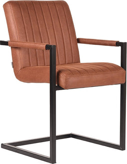 LABEL51 Milo Eetkamerstoel - Bruin - Microfiber - Stoel - Normale eetkamerstoel