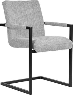 LABEL51 Milo Eetkamerstoel - Grijs - Synthetisch - Stoel - Normale eetkamerstoel