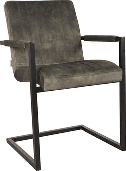 LABEL51 Milo Eetkamerstoel - Groen - Velours - Stoel - Normale eetkamerstoel