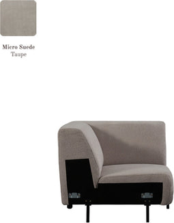 LABEL51 Nero Bank - Bruin - Micro Suede - Hoek - -