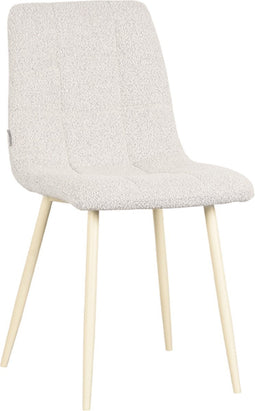 LABEL51 Nino Eetkamerstoel - Wit - Boucle - Stoel - Normale eetkamerstoel