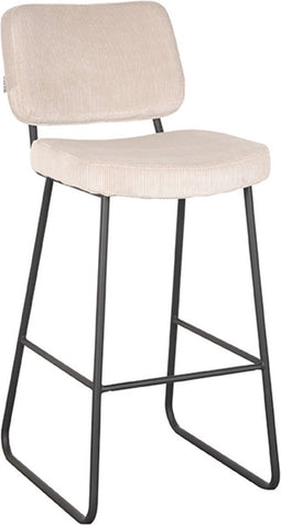 LABEL51 Noah Barkruk - Naturel - Ribcord - Zithoogte 78 - Kruk -