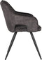 LABEL51 Noud Eetkamerstoel - Grijs - Velours