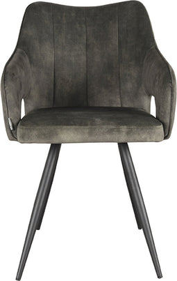 LABEL51 Noud Eetkamerstoel - Groen - Velours - Stoel - Normale eetkamerstoel