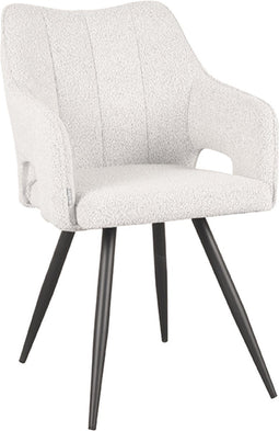 LABEL51 Noud Eetkamerstoel - Wit - Boucle