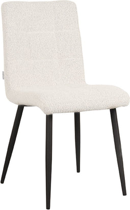 LABEL51 Sam Eetkamerstoel - Wit - Boucle - Stoel - Normale eetkamerstoel