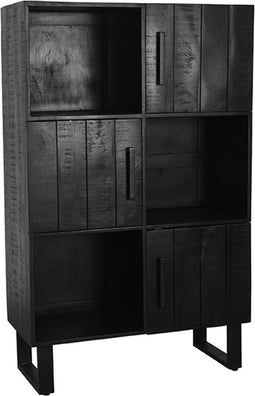 LABEL51 Santos Bergkast - Zwart - Mangohout - Vakkenkast