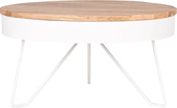 LABEL51 Saran Salontafel - Wit - Mangohout - 80 cm