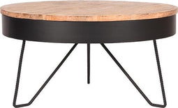 LABEL51 Saran Salontafel - Zwart - Mangohout - 80 cm