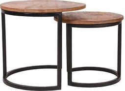 LABEL51 Set Duo Salontafel - Naturel - Mangohout - 50 cm