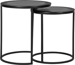 LABEL51 Set Pair Salontafel - Zwart - Metaal - 40 cm