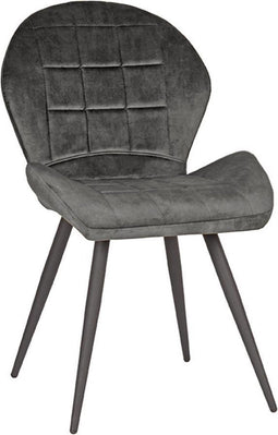 LABEL51 Sil Eetkamerstoel - Grijs - Velours