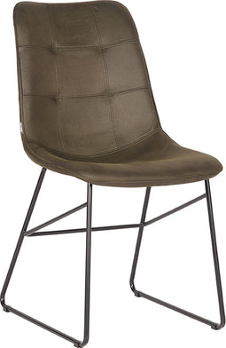 LABEL51 Slim Eetkamerstoel - Groen - Microfiber - Stoel - Normale eetkamerstoel