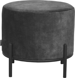 LABEL51 Troy Poef - Grijs - Velours - L
