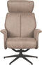 LABEL51 Verdal Fauteuil - Bruin - Micro Suede - Excl. Hocker - -