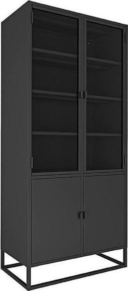LABEL51 Vitrinekast Level - Zwart - Metaal - 80x40x190 cm