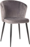 LABEL51 Wave Eetkamerstoel - Grijs - Fluweel - Stoel - Normale eetkamerstoel