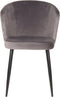 LABEL51 Wave Eetkamerstoel - Grijs - Fluweel - Stoel - Normale eetkamerstoel