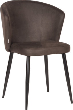 LABEL51 Wave Eetkamerstoel - Grijs - Microfiber - Stoel - Normale eetkamerstoel