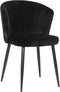 LABEL51 Wave Eetkamerstoel - Zwart - Fluweel - Stoel - Normale eetkamerstoel