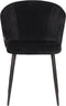 LABEL51 Wave Eetkamerstoel - Zwart - Fluweel - Stoel - Normale eetkamerstoel