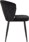 LABEL51 Wave Eetkamerstoel - Zwart - Fluweel - Stoel - Normale eetkamerstoel