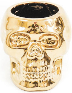 LABEL6 - Housevitamin - Doodshoofd Beeld - Goud - Skull Gold - 15,5x12,5x11,5cm - Plantenbak - Bloembak Doodskop - Skelet Cadeau - Gift