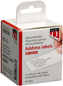 Labeletiket Quantore 99010 89x28mm adres wit