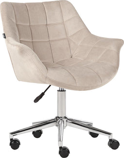 LABELLE - Bureaustoel - Beige - Fluweel
