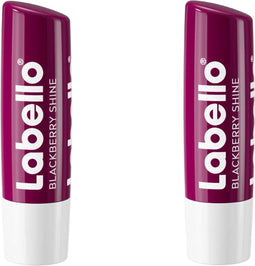 Labello - BlackBerry Shine - 24H Verzorging - Lippenbalsem - Lipstick - Natuurlijke Olien - 2 Stuks