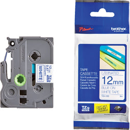 Labeltape Brother P-touch TZE-233 12mm blauw op wit | 1 stuk