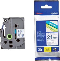 Labeltape Brother P-touch TZE-253 24mm blauw op wit | 1 stuk