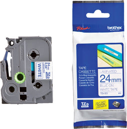 Labeltape Brother P-touch TZE-253 24mm blauw op wit | 1 stuk