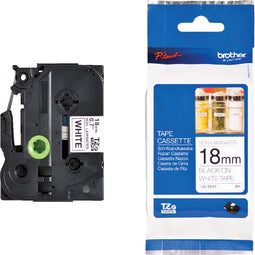 Labeltape Brother P-touch TZE-N241 18mm zwart op wit | 1 stuk