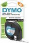 Labeltape Dymo Letratag 91201 plastic 12mm zwart op wit - 1 doos van 10 stuks