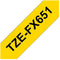 Labeltape flexibel Brother TZe-FX, TZ-FX TZe-FX651 Tapekleur: Geel Tekstkleur:Zwart 24 mm 8 m